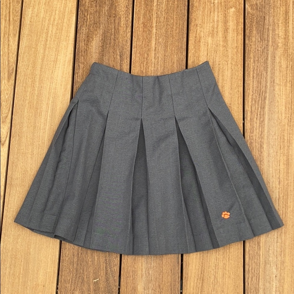 Grey girls pleated skirt